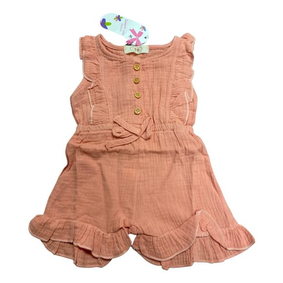 Azigongyey Casual Cute Infant Kids Baby Girl Summer Solid Color Ruffle with Belt - Picture 1 of 3
